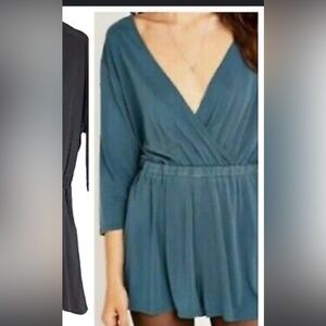 Urban Outfitters Silence + Noise Long Sleeve Romper- Teal